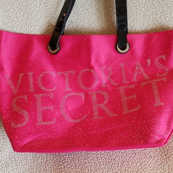 Large Victoria's Secret Pink Sparkle Logo Tote Bag - Picture 8 of 8